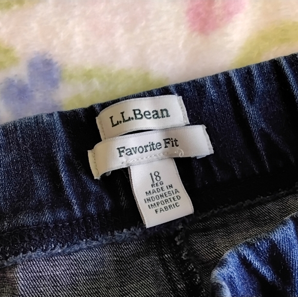 Lands End bermuda Women’s Size 18 stretch jeans jean shorts 33W 11L High Rise - Picture 4 of 5